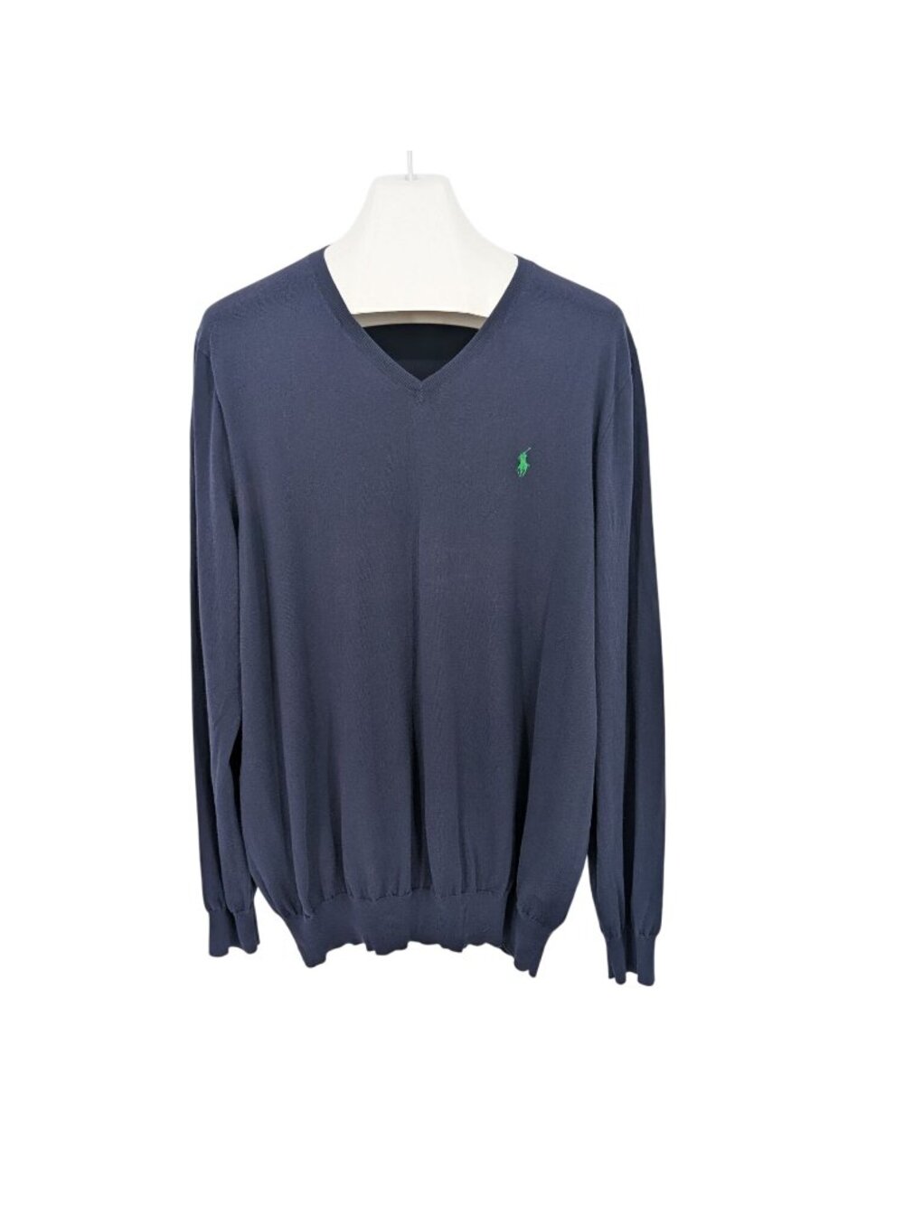 Vtg Polo Ralph Lauren V Neck Sweater Lightweight Pima Cotton Y2K‎ Pullover Large